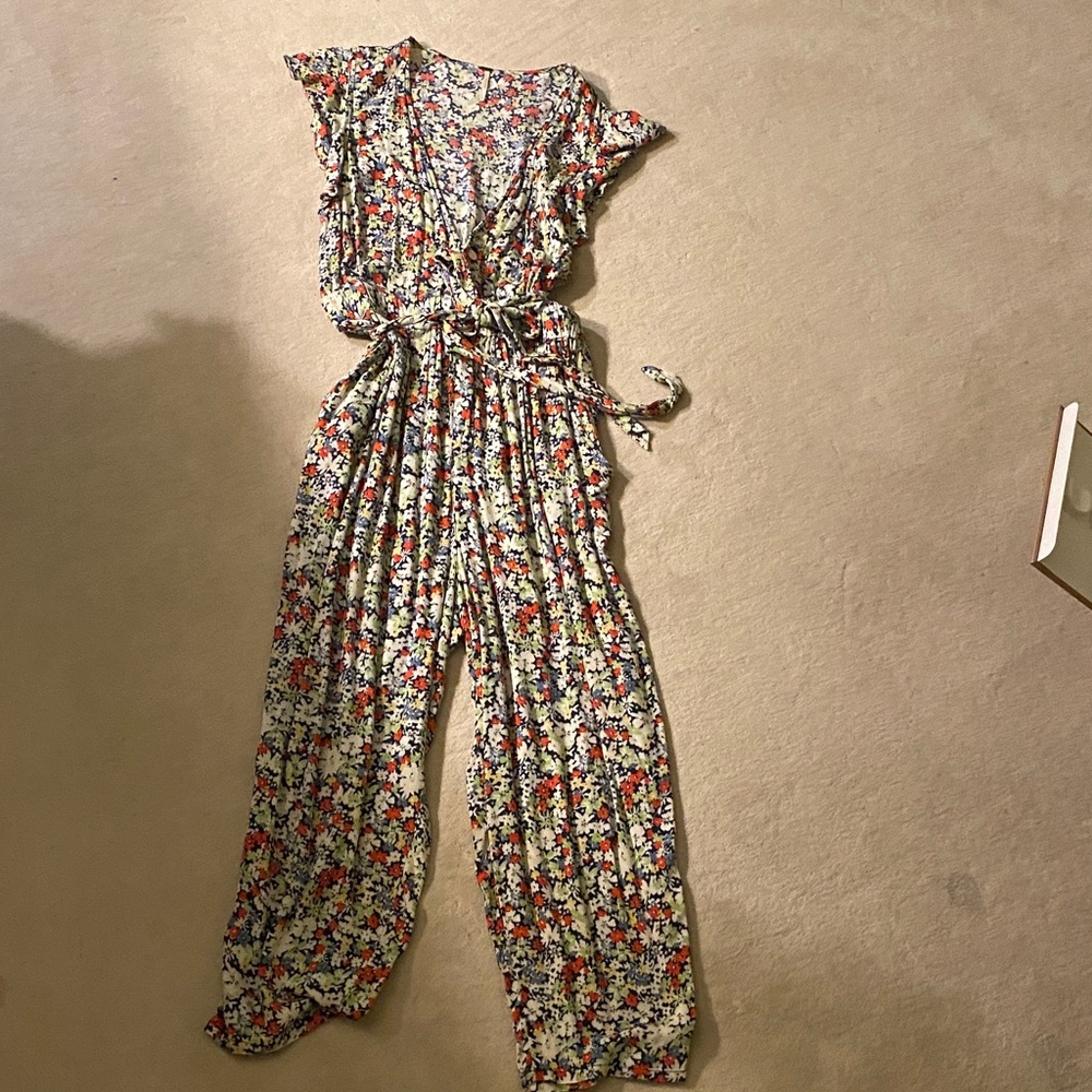 Free People Floral Print Jumpsuit